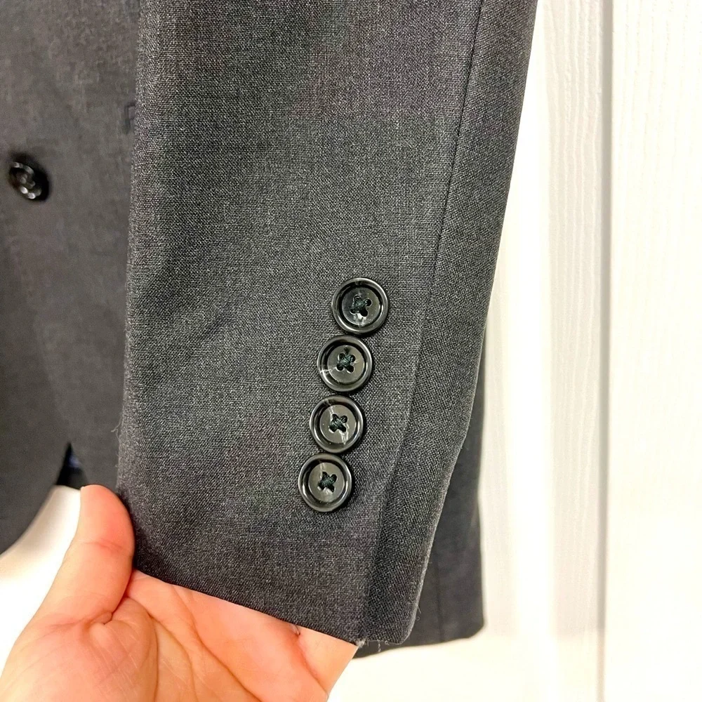 J Crew Mens Ludlow slim fit Suit Blazer Jacket Gray Italian Super 120’s Wool 42R